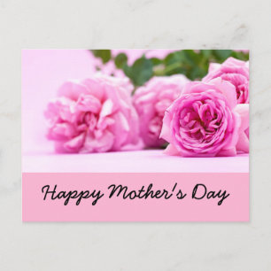 Happy Mother's Day with bunch of pink roses Postcard