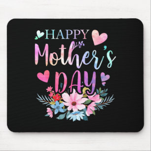 Happy mother's day with floral mom mommy grandma H Mouse Pad