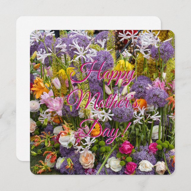 Happy Mother's Day with flowers Announcement (Front/Back)