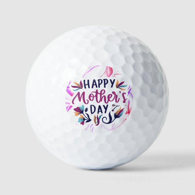 Happy Mother's Day with flowers  Golf Balls (Front)