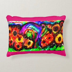 Happy Mother's day with Hummingbird and sunflowers Accent Pillow