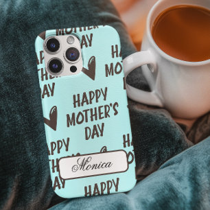 Happy Mother's Day with light blue background  iPhone 11 Case