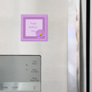 Happy Mother's Day with Light Purple Flower Magnet