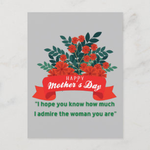Happy Mothers Day With Love And Flowers Postcard