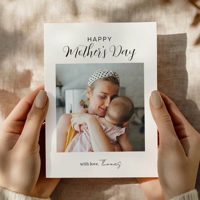Happy Mother's Day With Love Custom Name Images Holiday Card (Creator Uploaded)