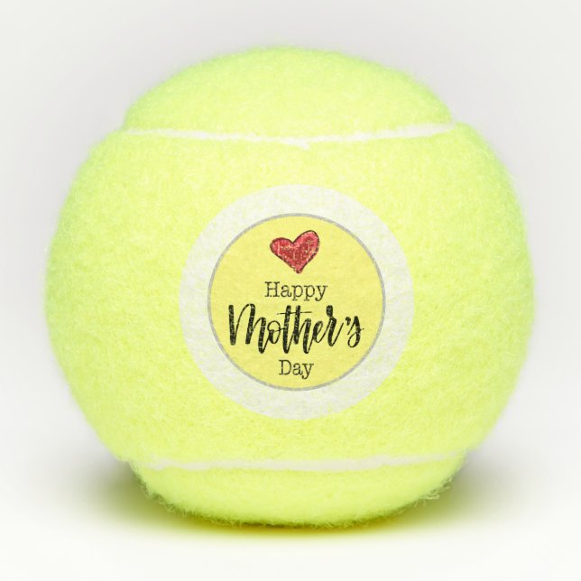 Happy Mother's Day with love Tennis Mom Tennis Balls (Front)