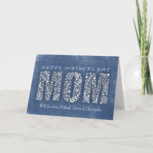 Happy Mother's Day with Love to MOM Custom Names  Card