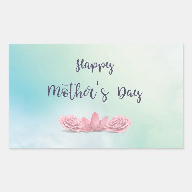 Happy-Mothers-Day-with-pink-Flowers Sticker (Front)