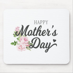 Happy Mother's Day with Pink Roses Mousepad