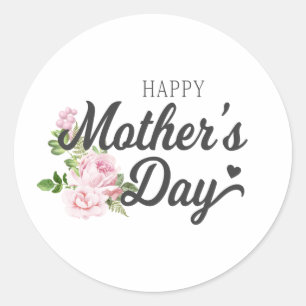 Happy Mother's Day with Pink Roses Sticker