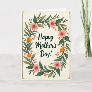 Happy Mothers Day Wreath Card