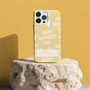 Happy Mother's Day yellow background custom name iPhone 11 Case