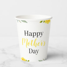 Happy Mother's Day Yellow Floral and Leaves Party 