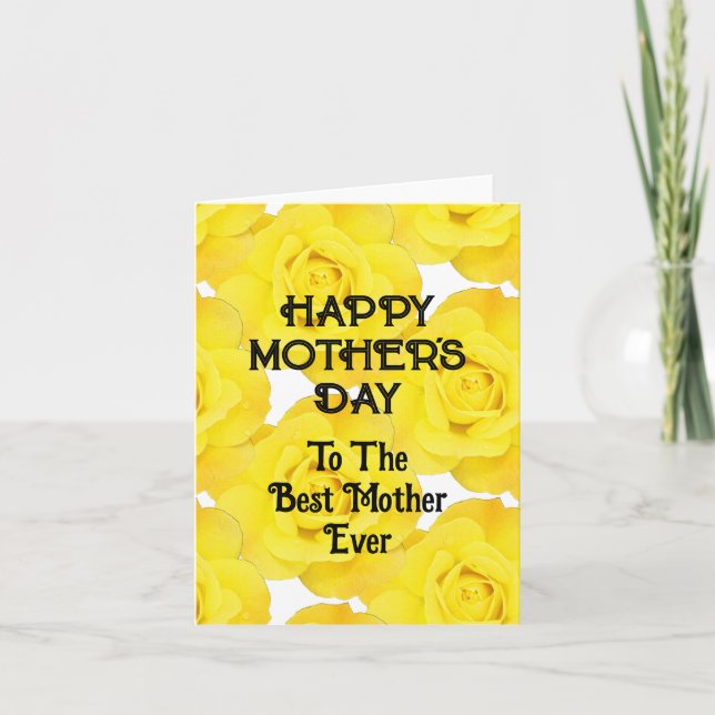 Happy Mother's Day Yellow Floral Custom Greetings Holiday Card (Front)