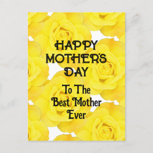 Happy Mother's Day Yellow Floral Custom Message  Holiday Postcard