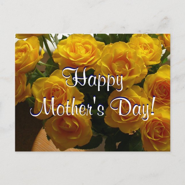 Happy Mother's Day Yellow Roses I Postcard (Front)