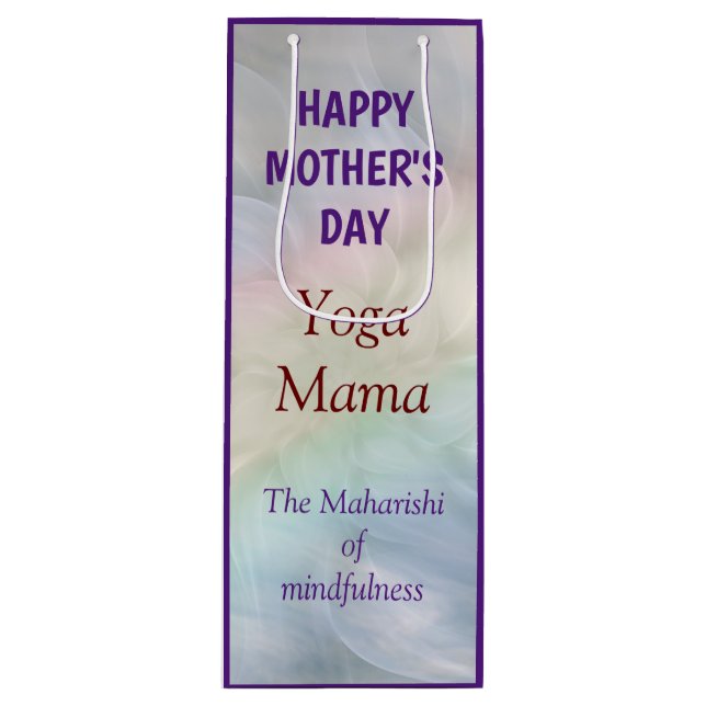 Happy Mother's Day Yoga Mama design Wine Gift Bag (Front)
