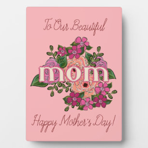 Happy Mother's Day You Customize Pink Roses Plaque