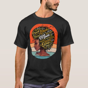 Happy Motheru2019s Day Black Mom Queen Afro Africa T-Shirt