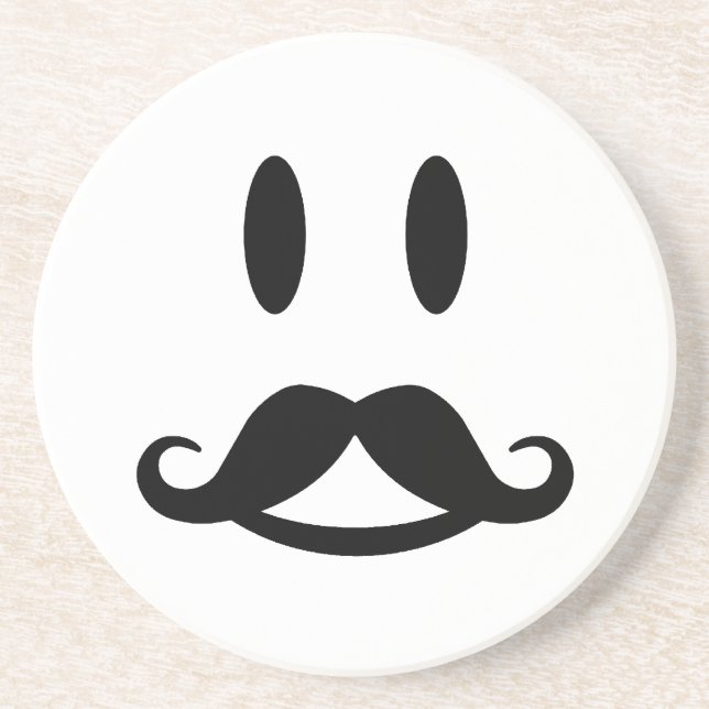 Happy Moustache custom coaster (Front)