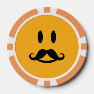 Happy Moustache custom poker chips