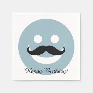 Happy Moustache Face Napkin