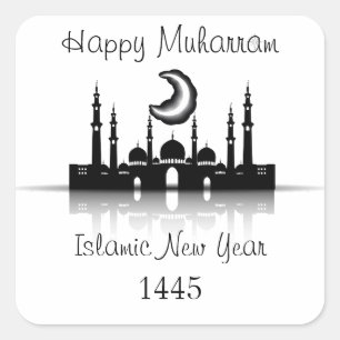 Happy muharram islamic new year square sticker