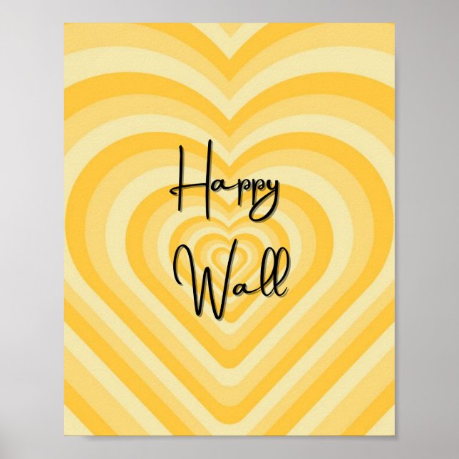 HAPPY Mur affiche murale jaune (Devant)