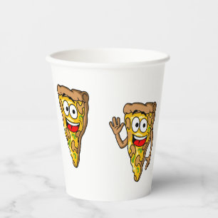 Happy Mushroom Pizza Slices Paper Cups