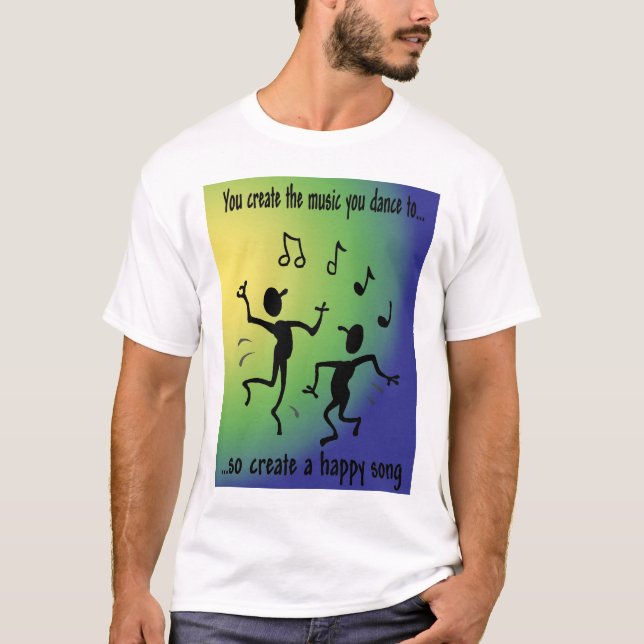 Happy Music- blue/green T-Shirt (Front)