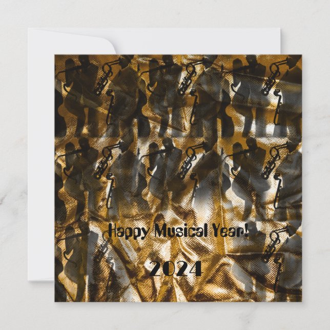 Happy Musical Year 2024 - jazzmen pattern Invitation (Front)