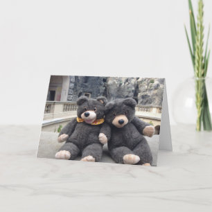 Happy Name Day card with cute bears