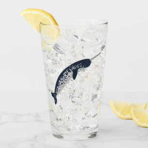 Happy Narwhal Glass