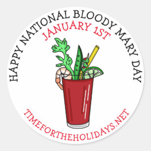 Happy National Bloody Mary Day January Classic Round Sticker