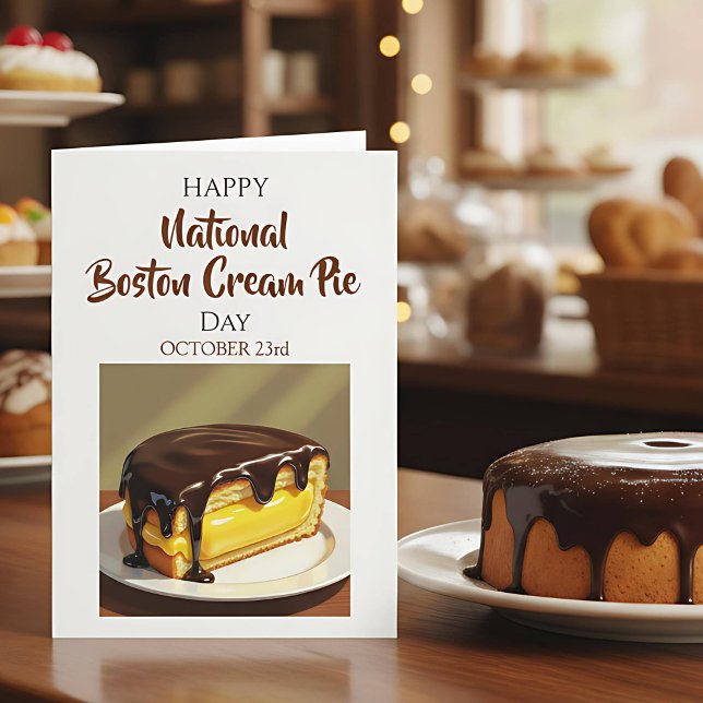 Happy National Boston Cream Pie Day | Oct 23rd Card (Creator Uploaded)