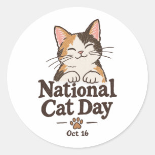 Happy National Cat Day 2026 Cat Lady Sticker