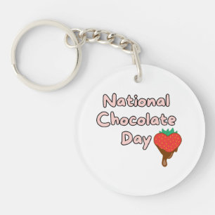 Happy national chocolate day keychain