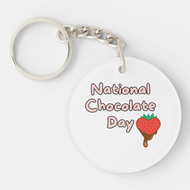 Happy national chocolate day keychain (Front)