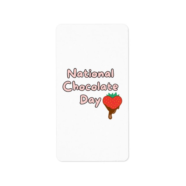 Happy national chocolate day label (Front)