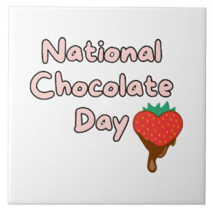 Happy national chocolate day tile