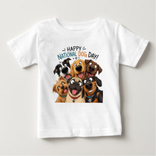 Happy National Dog Day Baby T-Shirt Cartoon dogs