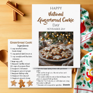 Happy National Gingerbread Cookie Day   Nov 21st Postcard