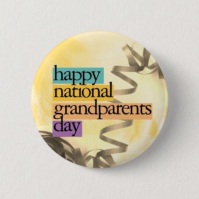 happy national grandparents day 2 inch round button (Front)