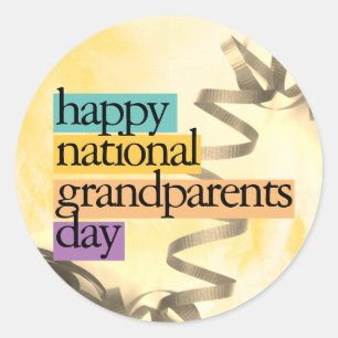 happy national grandparents day classic round sticker
