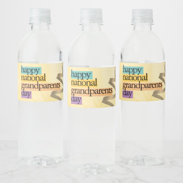 happy national grandparents day  water bottle label (Bottles)