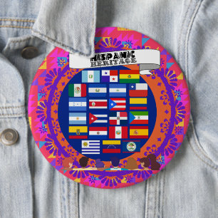 Happy National Hispanic Heritage Month School 6 Inch Round Button