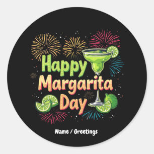 Happy National Margarita Day Celebrations Classic Round Sticker
