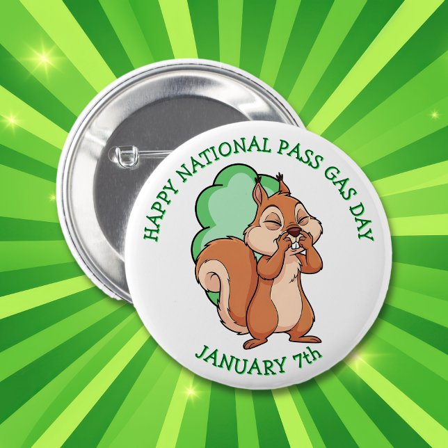 Happy National Pass Gas Day | January 7th 2 Inch Round Button (Creator Uploaded)