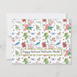 Happy National Pollinators Month June Honeybees Postcard