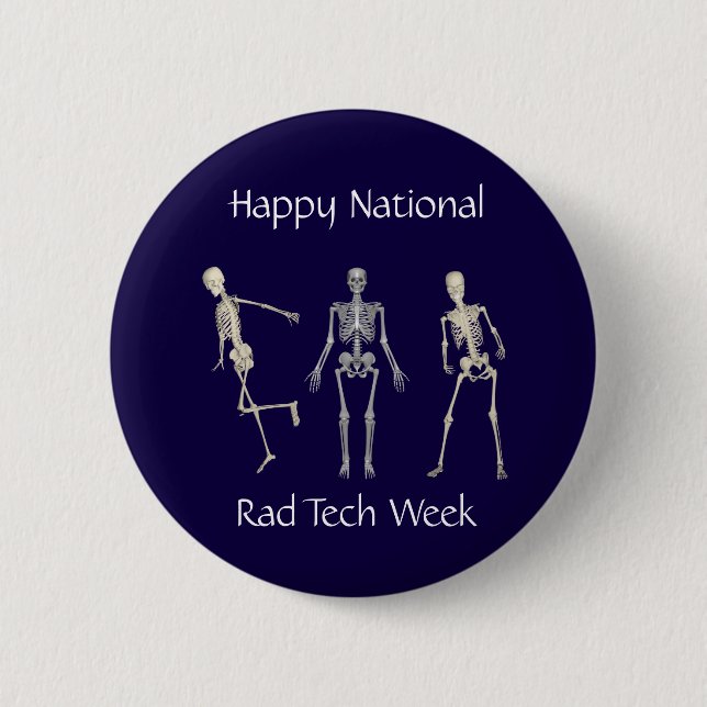 Happy National Rad Tech Week 2 Inch Round Button (Front)